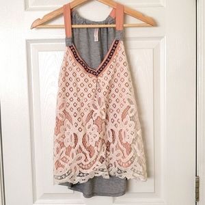 Xhilaration lace tank top, M